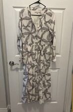 Loft Midi Dress Cotton Lined Small EUC Side Pockets Long Sleeve