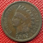 1901 Bronze Indian Head Cent. KM# 90a