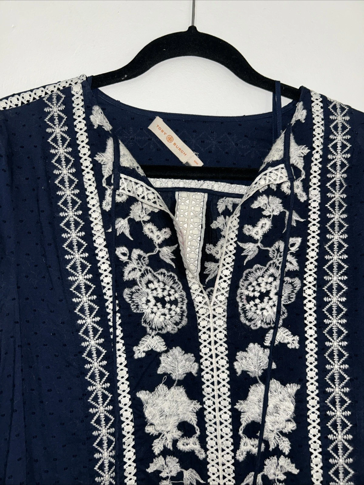 TORY BURCH Abito Tory Betulla Boho Blu Navy Taglia M