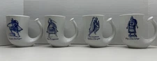 Set 4 Vintage FIGGJO Norway Norwegian Viking Kings Horn Mugs 2141; RARE