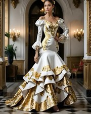 Mermaid Prom Dress Traditional Dress Strapless Satin Ruffle Ruffles Tango Prom