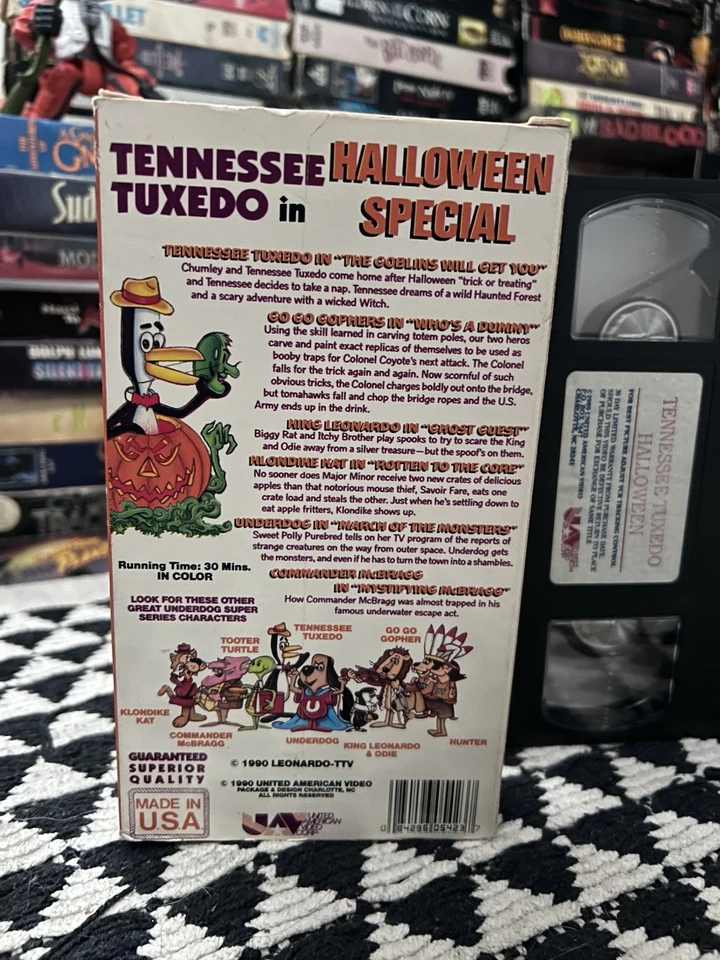 Tennessee Tuxedo - Halloween Special (VHS, 1990) Tested Works! Vintage 90s  - Image 4 of 4