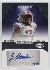 2023 Sage Aspire Silver /25 Jalen Brooks #ASP-JB2 Auto 6o3