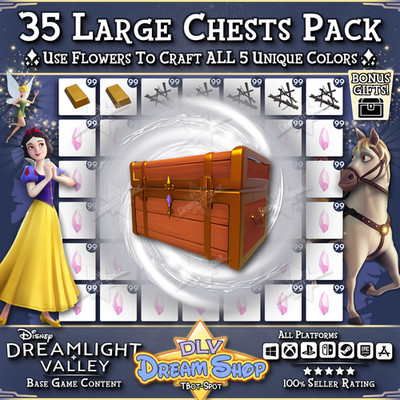   Disney Dreamlight Valley   35 Large Chests   Storage Crafting Materials  