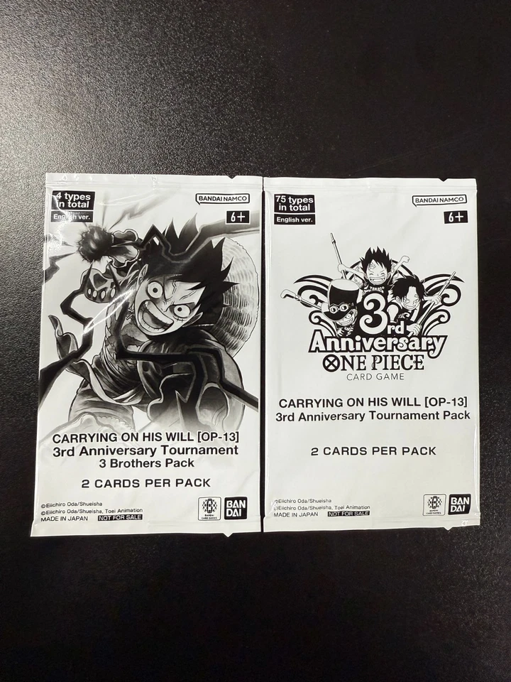 One Piece Juego de Cartas 3er Aniversario Lanzamiento Evento Promo Pack INGLÉS