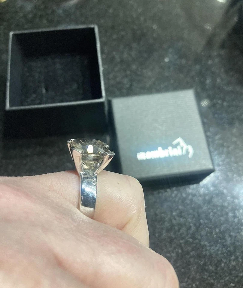 Smoky Quartz From The Swiss Mountains Hallmark 925 sterling silver Ring Size 54 - Image 3 of 4