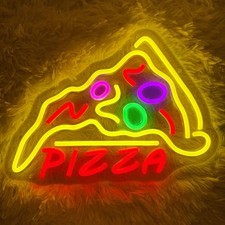 Neon Sign for Wall Decor 14.7" 10.6" Shaped LED Neon Light for Pizza