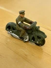 Vintage B&B Military Models Army Dispatch Motorcycle & Rider Diecast Dinky Size