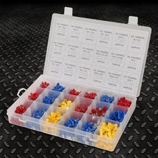 1200 PCS ELECTRICAL CONNECTOR SPADE EYELET WIDE GAUGE TERMINAL ASSORTMENT KIT