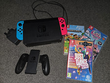 Nintendo Switch HAC-001 Console Neon Red/Blue Joy-Con Dock AC Adapter
