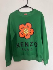 Women s Green Crew Neck Pullover Sweatshirt M Long Sleeve Graphic Logo