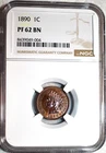 NGC PF-62 BN 1890 Indian Head Cent, Richly Hued Proof w/ Ample Subdued Red!