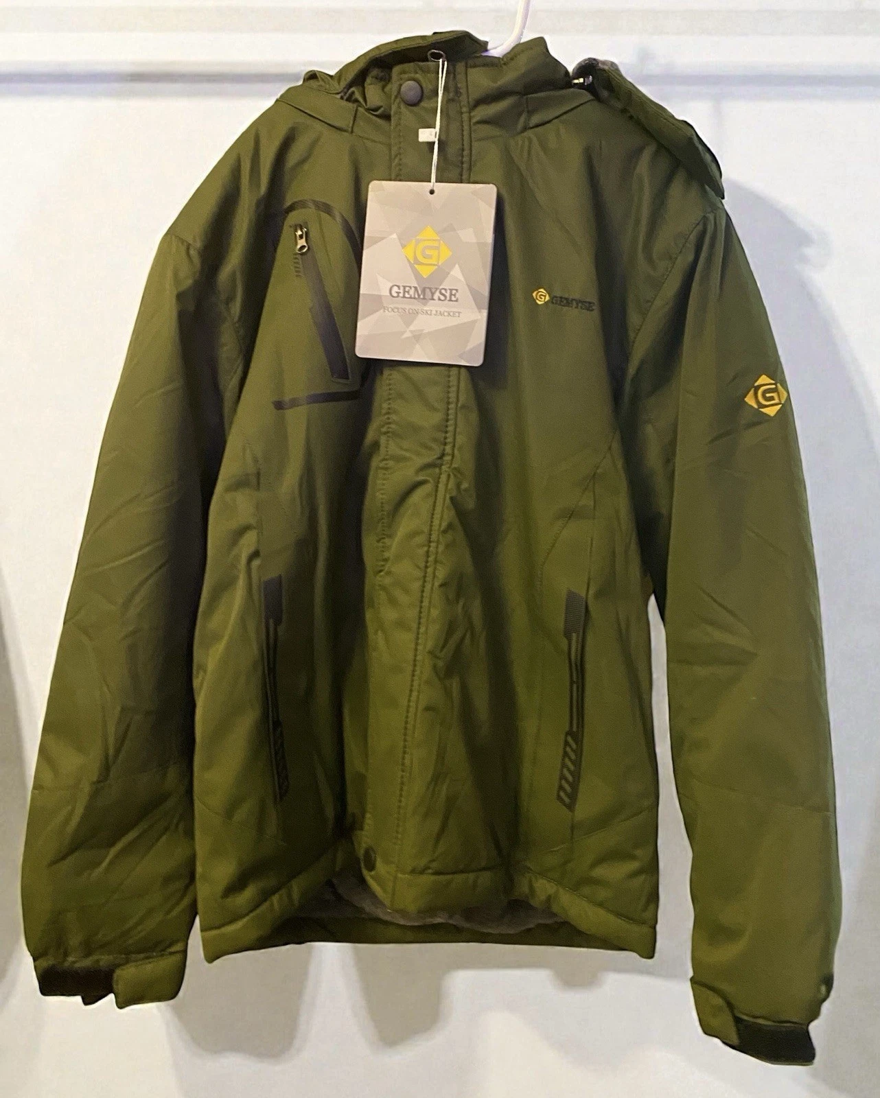Gemyse Jacket Youth 8 Dark Green Ski Skiing Snow Board Warm Hooded Windproof