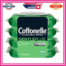 Flushable Wet Wipes 168ct  Aloe  Vit E   Gentle Cleansing, 4 Flip-Top Packs