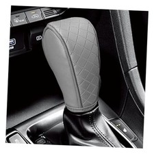PU Leather Car Gear Shift Knob Cover, Anti-Slip Dust Waterproof Automotive Gray