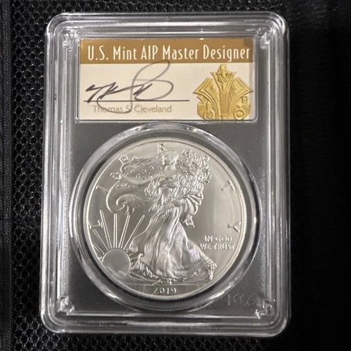 2019 W BURNISHED SILVER EAGLE W MINT MARK FIRST DAY PCGS SP70/MS70 CLEVELAND