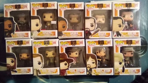 The Walking Dead Funko Pop Lot Of 10 Negan Rosita Jesus Ezekiel Daryl Sasha Carl