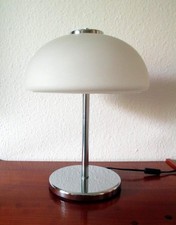 80er Jahre Tischlampe Pilzlampe Design Vintage Lampe Chrom Klassik Bauhaus Stil