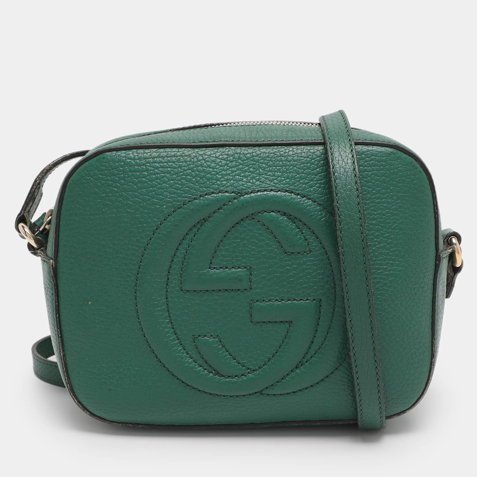 Gucci Green Leather Small Soho Disco Crossbody Bag