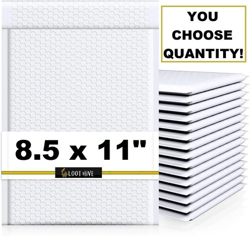 NEW 8.5x11" White #2 Padded BUBBLE MAILERS Poly Bag Self-Seal Shipping Envelopes