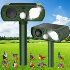Solar Ultrasonic Animal Repellent, Deer Repellent Devices Waterproof, Cat Rep...