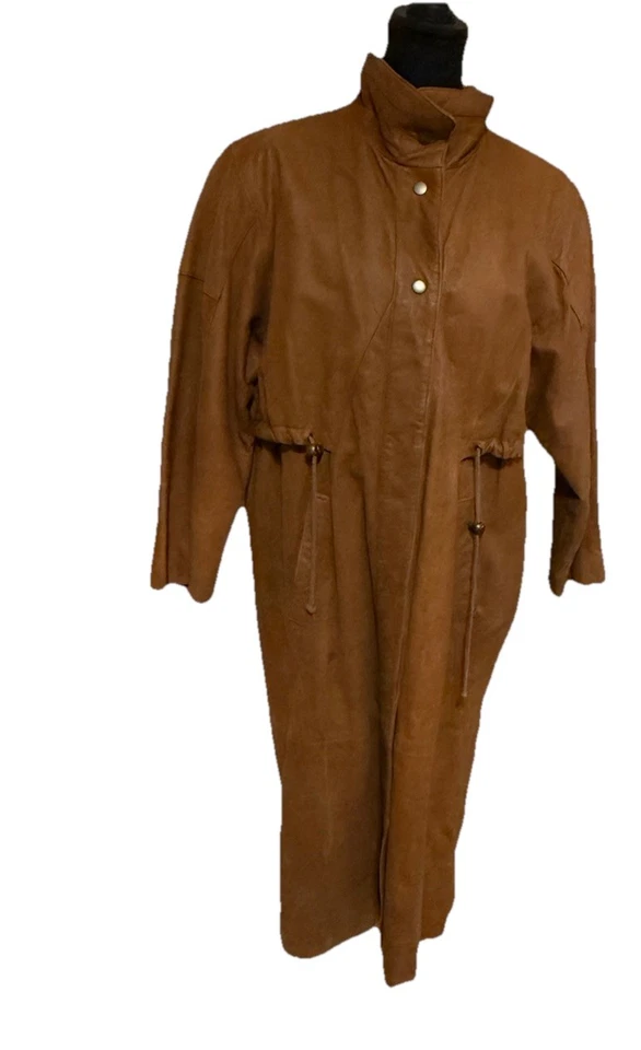 gabardina vintage gamuza cuero mujer Foto 3 de 4