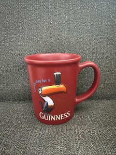 Lovely Day for a Guinness Mugs Red Toucan Black Extra Stout 12cm High