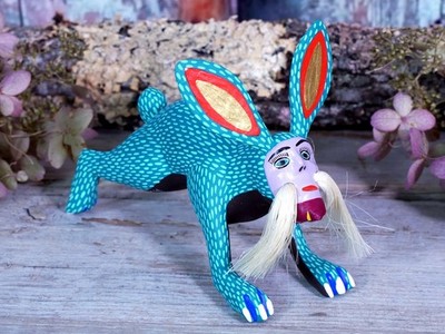 Alebrije Bunny Rabbit Nagual Shapeshifter Handmade Oaxaca Mexican Folk Art Sm Sz