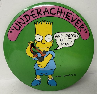 #ad Vintage 1989 Bart Simpson Underachiever Matt Groening 6quot; Pin The Simpsons $11.99