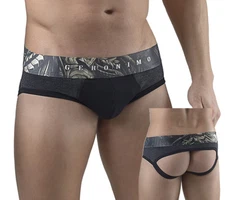 Geronimo Mens Underwear Graphite Jockstrap Sports Cotton Hipster