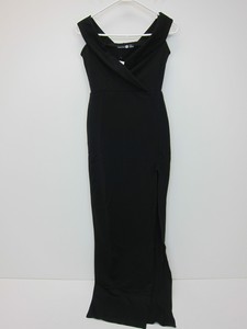 wrap top off shoulder maxi dress