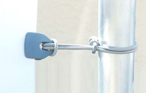 10 Holdon Mini Clip Banner Planen Spanner grau + 25cm x Ø4 Spann Gummi Haken Fix - Picture 2 of 17