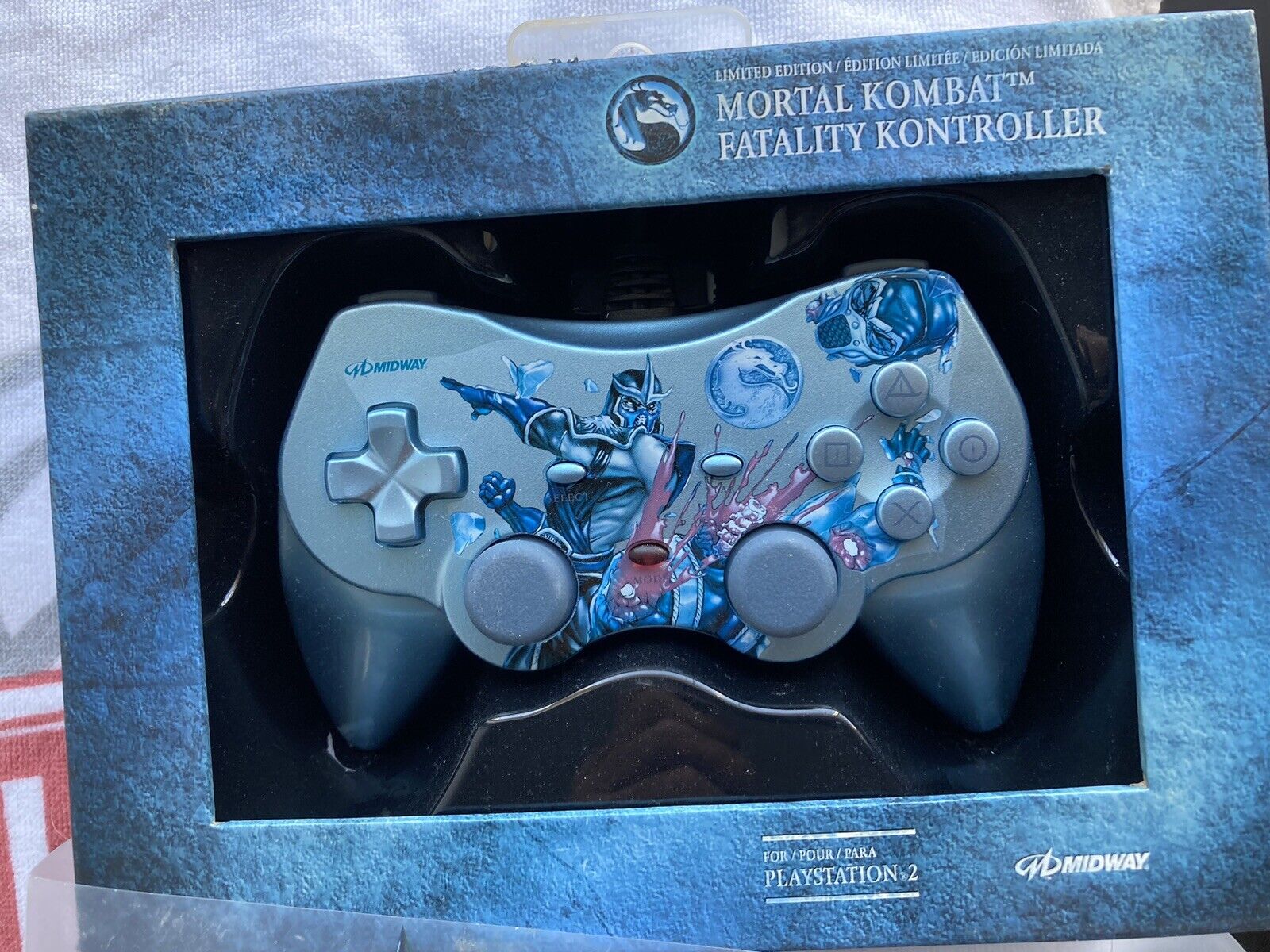 Playstation 2 PS2 Fatality Controller Mortal Kombat Sub-Zero. NOS LQQK