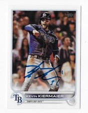 2022 TOPPS #454 KEVIN KIERMAIER RAYS AUTOGRAPHED SIGNED BASEBALL CARD