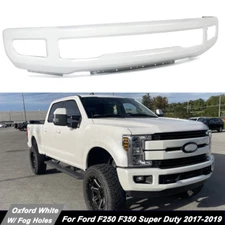 For 2017-2019 Ford F250 F350 SD Front Bumper Face Bar w/ Fog Holes Oxford White