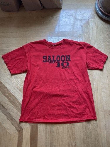 Vintage Saloon NO. 10 Tee T-shirt Red Size Medium