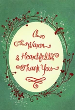 Warm Heartfelt - Package of 8 Designer Greetings Christmas Thank You Notes