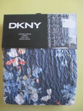 NEW DKNY "JASPER" DARK BLUE W/ FLORAL DESIGN TEXTURED SHOWER CURTAIN 72" X 72"