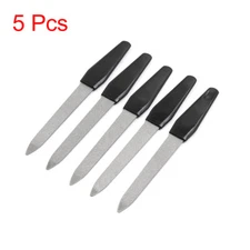 5pcs Plastic Handle Metal Dual Sided Nail Sanding File Manicure Pedicure Tool