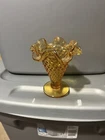 Fenton Vase, Small Amber or Marigold, hobnail, trumpet Vase with ruffled edge