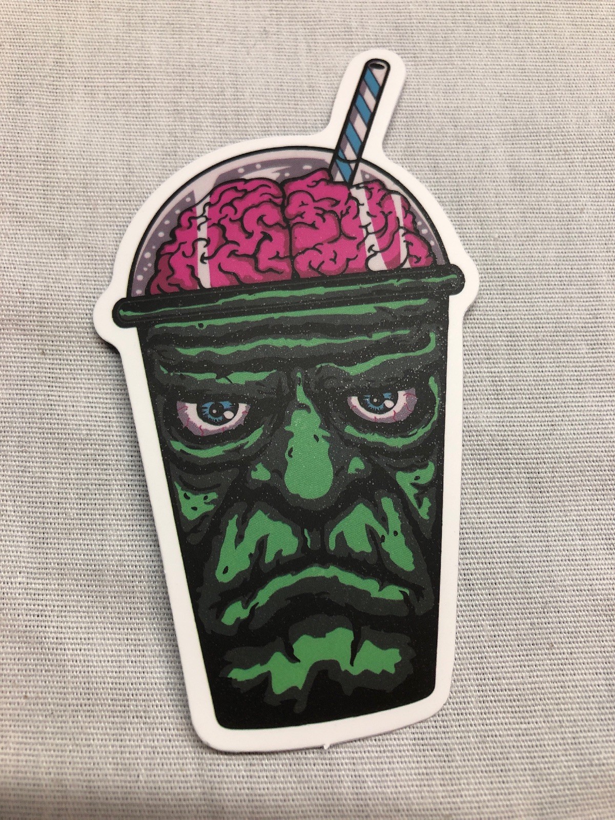 Zombie Brains Smoothie Drink Skateboard Laptop Guitar Decal Sticker B3G