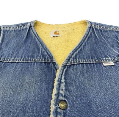 80s USA made Carhartt denim vest L boa vintage | eBay 80s USA made Carhartt denim vest L boa vintage | eBay