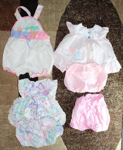 Girls 24 Month Vintage 1980's Boutique Dresses Bloomers 6 Pieces