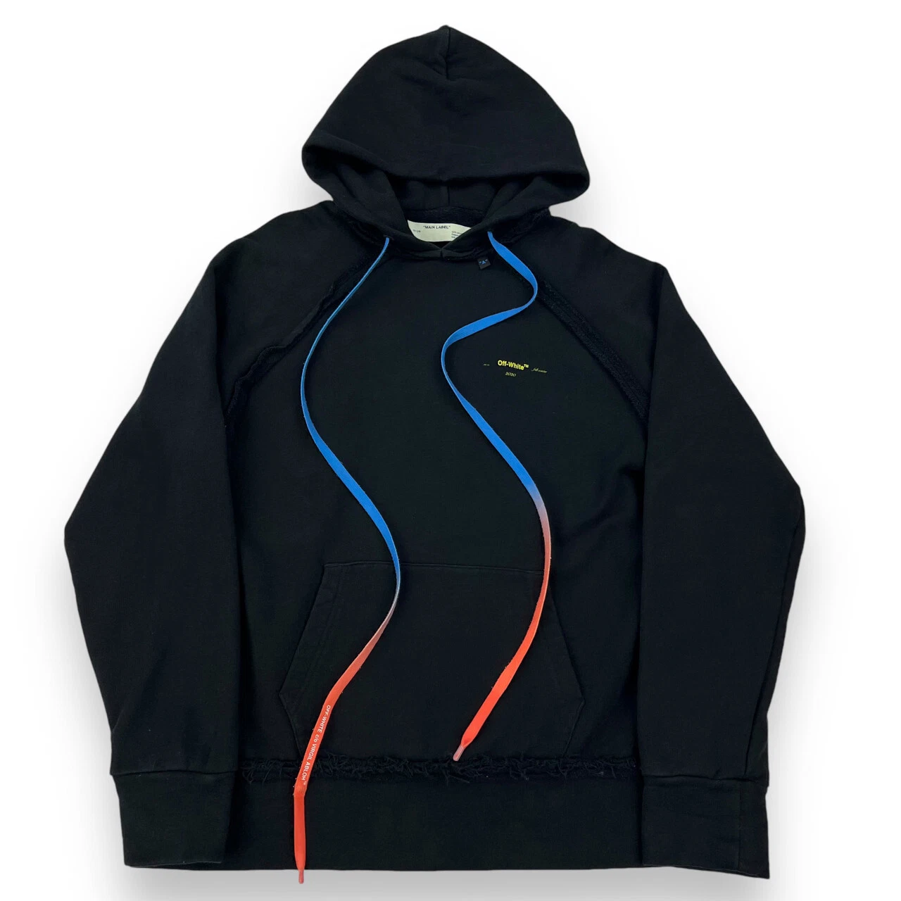 Felpa con cappuccio Off White giallo acrilico frecce