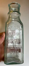 Antique H D GREER PURE HORSE RADISH THREE RIVERS Massachusetts Condiment Bottle