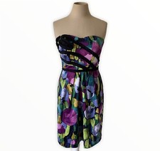 Suzi Chin For Maggy Boutique Womens Multicolor Geo Print Strapless Dress size 4