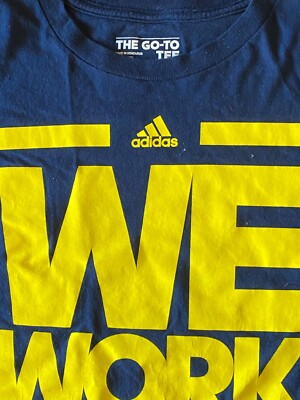 Michigan Basketball 'We Work' Blue Adidas T-shirt, M