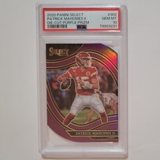 2020 Panini Select Football Patrick Mahomes Field Level Purple Die Cut PSA 10 