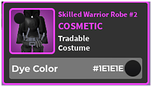 Roblox World Zero WZ - COSMETIC - #1E1E1E BLACK HEX ITEMS - Picture 3 of 128