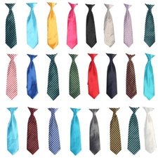Wholesale Lot Of 20 Kids Boys Ties Clip On Necktie Solid Striped 9" 12" 15" New